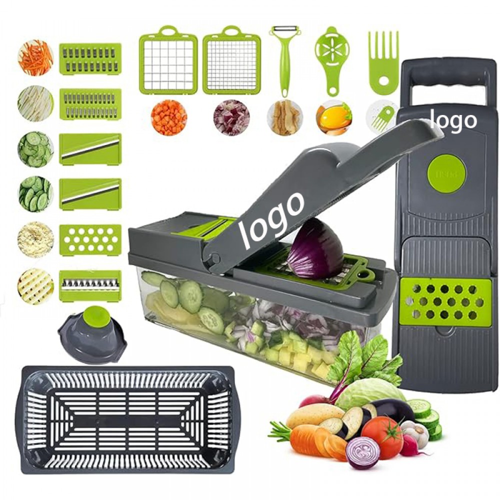 Logo Branded 15-in-1 Multifunctional ABS Vegetable Fruit Chopper Logo Branded 15-in-1 Multifunctional ABS Vegetable Fruit Chopper