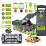 Logo Branded 15-in-1 Multifunctional ABS Vegetable Fruit Chopper