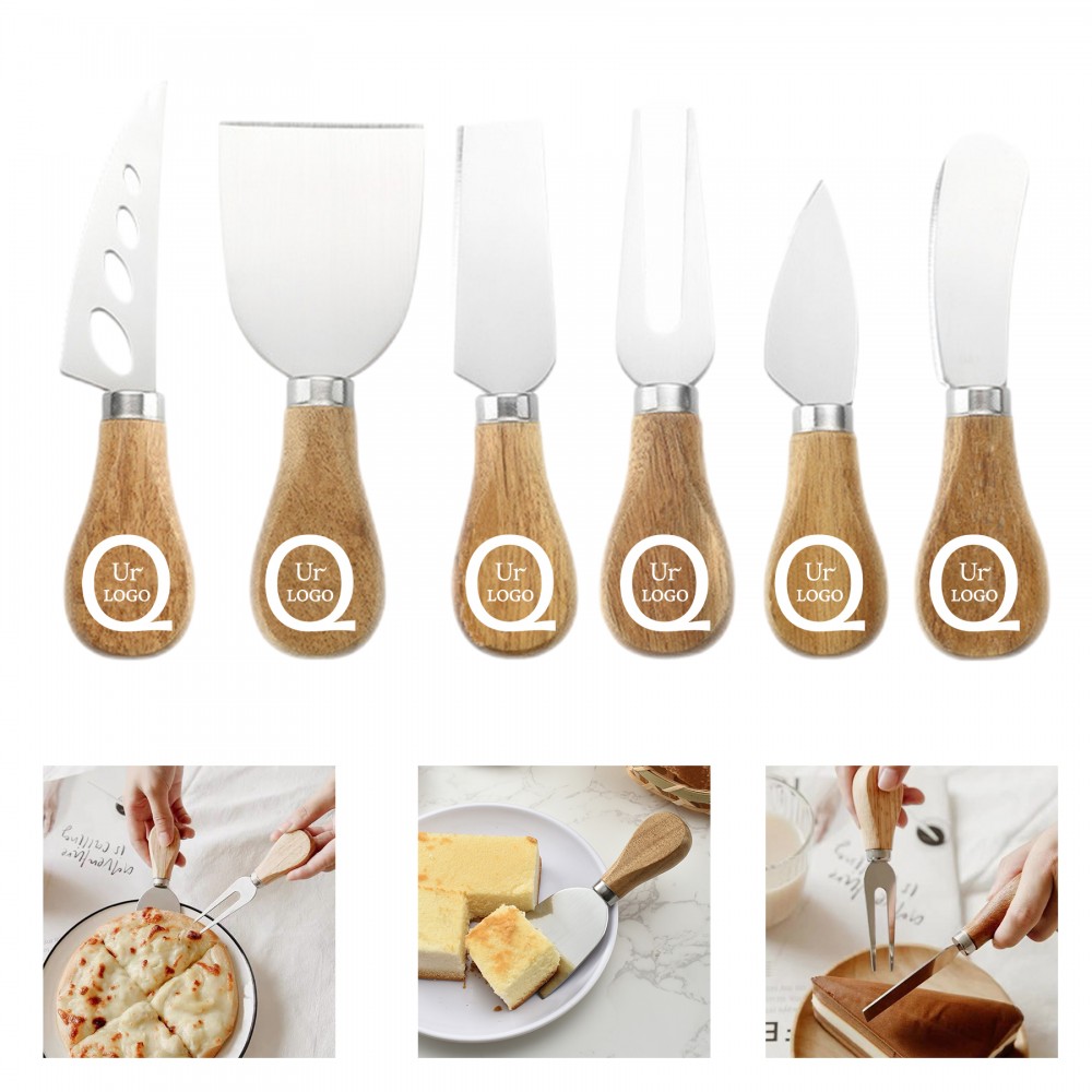 Custom Imprinted 6-Piece Cheese Fork Knife Set