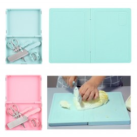 Foldable Plastic Cutting Board With Knife Set with Logo