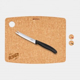 Logo Branded Swiss Army Epicurean Kitchen Cutting Board with Cheese Knife Combo Set