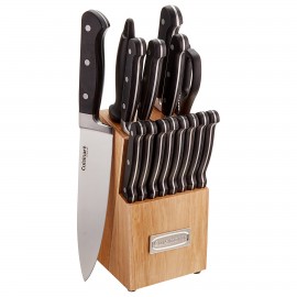 Cuisinart Triple Rivet Collection 16-Piece Cutlery Block Set, Stainless Steel with Logo
