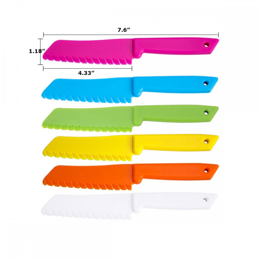 6 Pieces Plastic Knife Set for Kid with Logo