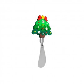 Logo Branded Festive Christmas Butter Spreader Set with Tree Santa and Cheese Knife Designs