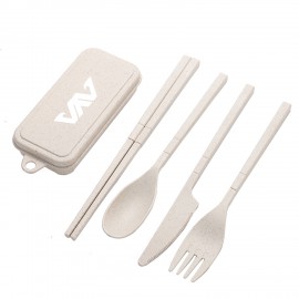 Logo Branded Wheat Straw Folding Tableware