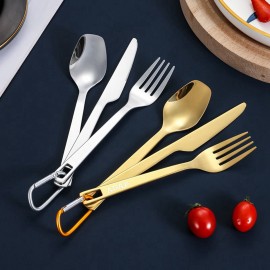 Custom Printed Portable Stainless Steel Camping Cutlery Set
