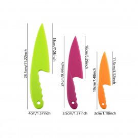 3 Pieces Kid Plastic Kitchen Knife Set Custom Imprinted