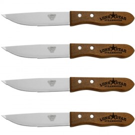 Wood Jumbo Steak Knife Set with Logo  Wood Jumbo Steak Knife Set with Logo