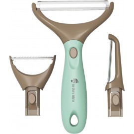 Custom Imprinted Peeler Set ¨C Blue Julienne Vegetable Peeler ¨C Stainless Steel Cabbage Carrot & Potato PeeM