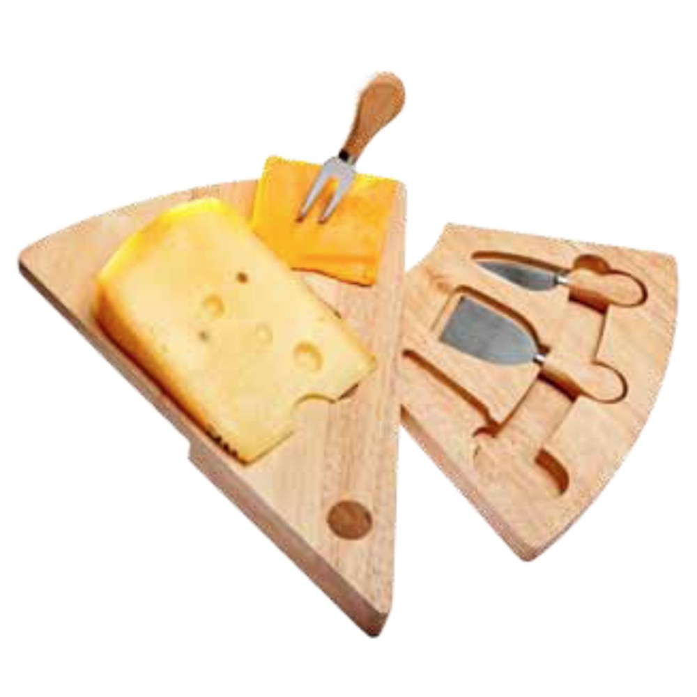 Swivel Wedge-Shaped Cheese Board Set with Logo