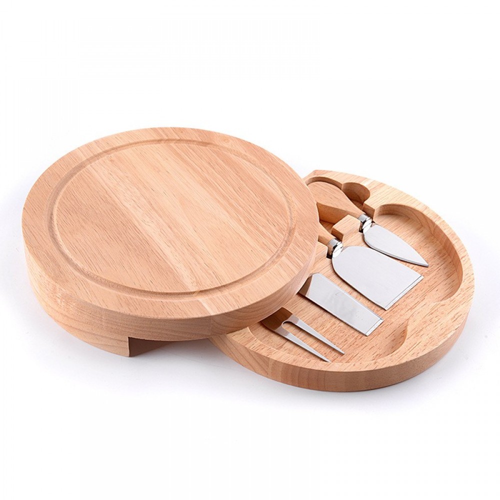 Round Cheese Board Set Logo Branded