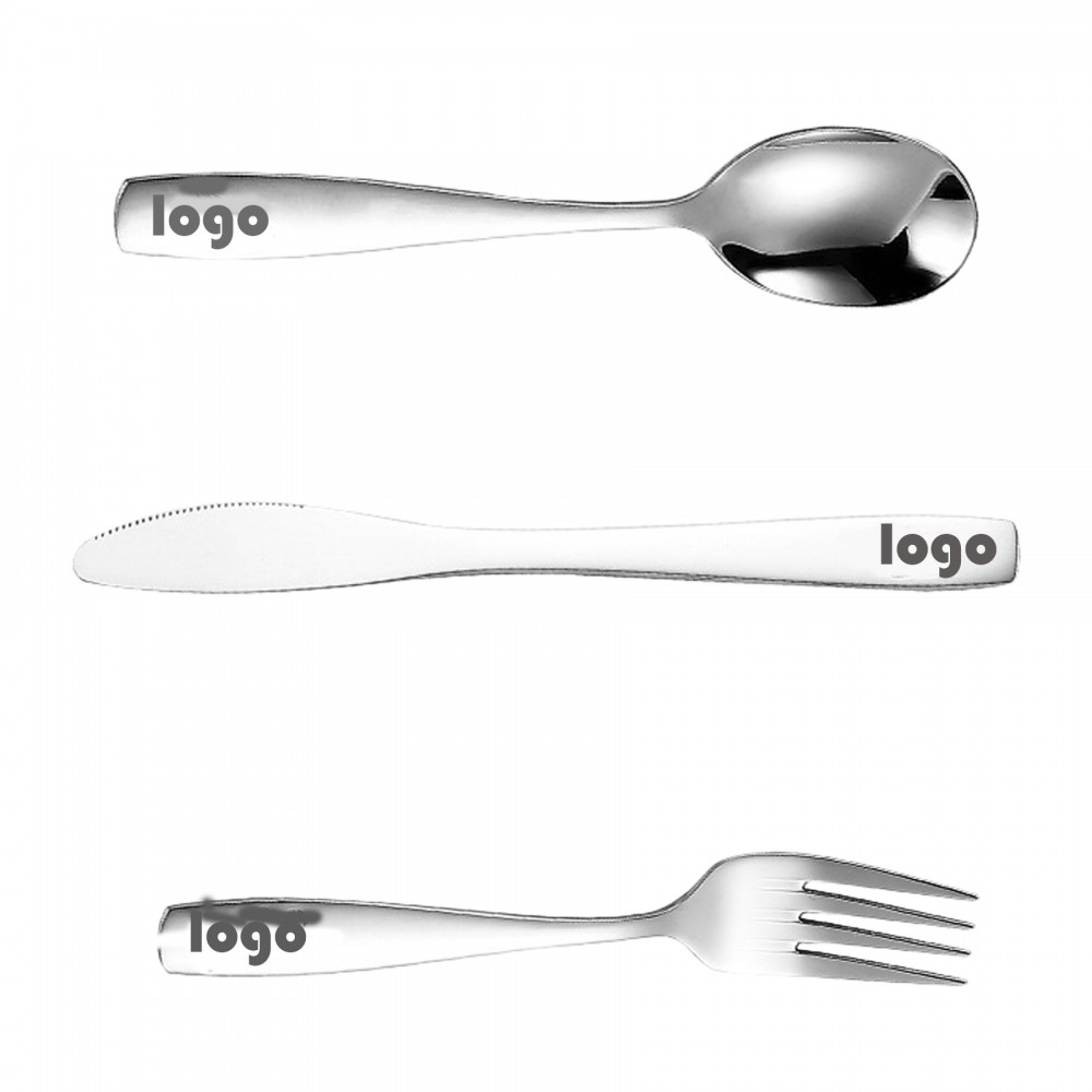 3 In 1 Stainless Steel Tableware Set with Logo 3 In 1 Stainless Steel Tableware Set with Logo