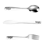 3 In 1 Stainless Steel Tableware Set with Logo