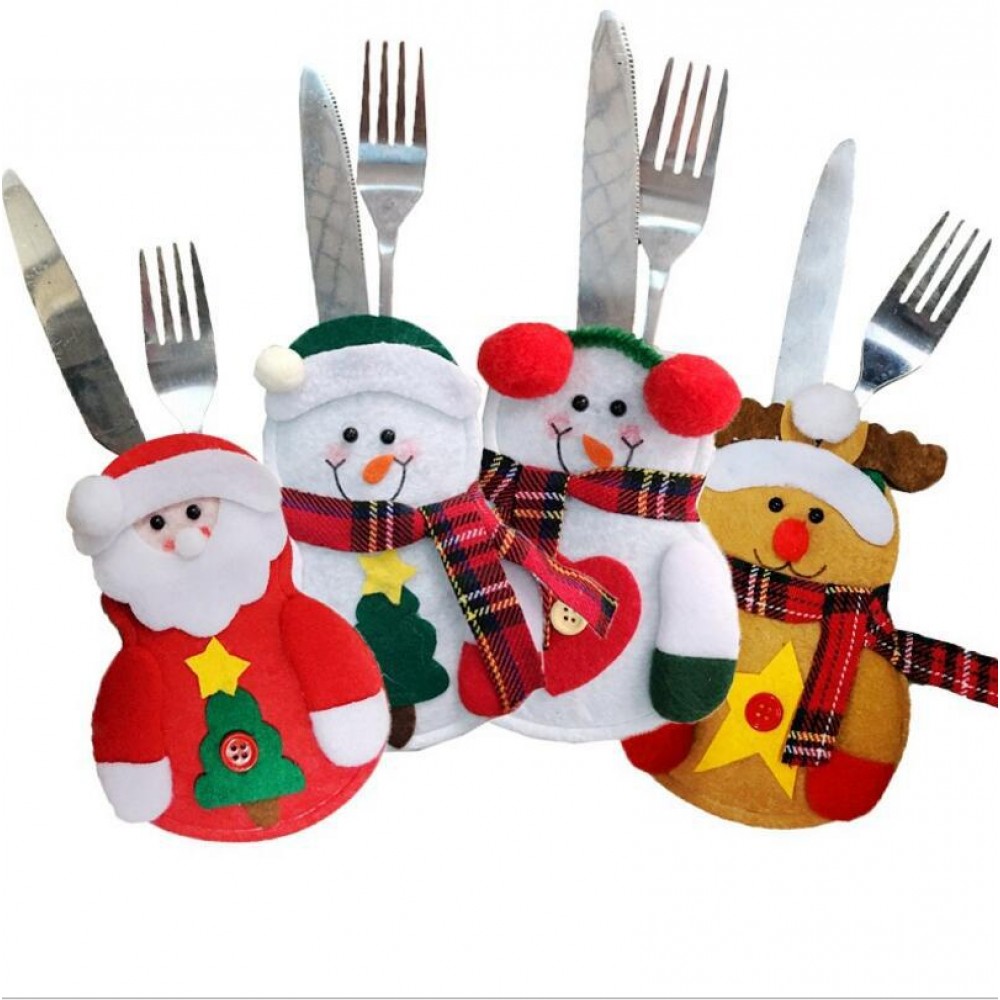 Christmas Snowman Knife Fork Bag Restaurant Decorations with Logo