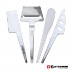 Swissmar Slim-Line Cheese Knife Set - 4pc with Logo
