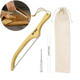 Wooden Bread Knife Set Custom Imprinted