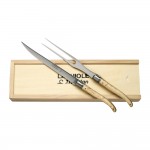 Laguiole Carving Knife & Fork Set (Made in France) with Logo