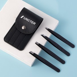 Customized Stainless Steel Tweezers 4 pcs set for Eyebrows