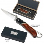 The Edition Knife w/Carabiner - Rosewood Handle Custom Printed