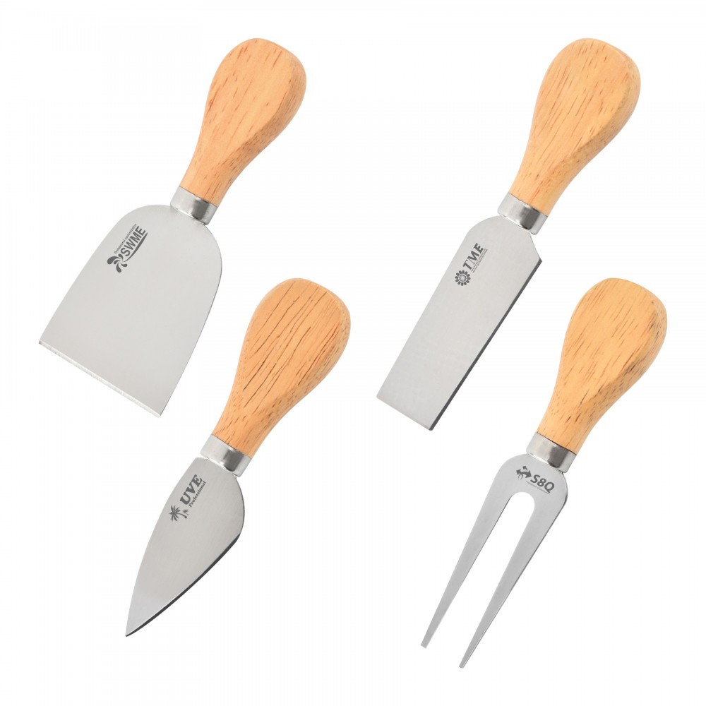4 Pieces Cheese Knife Set with Logo