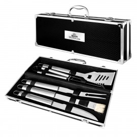 5 PC Stainless Steel BBQ Gift Set with Logo