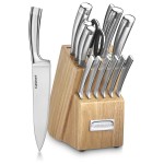 Customized Cuisinart 15 Piece Stainless Steel Blades Set with Wood Block, Silver