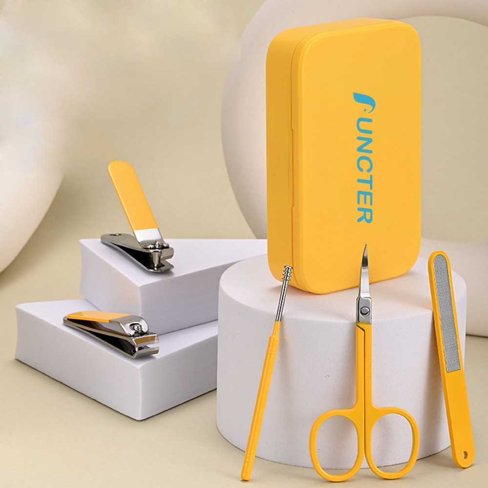 Manicure Set 5 in 1 Nail Clipper Set w/ Storage Case with Logo