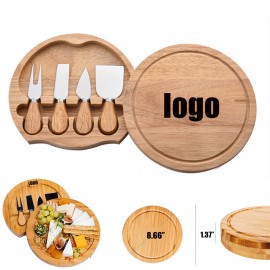 Mini Bamboo Cheese Board Knife Set with Logo  Mini Bamboo Cheese Board Knife Set with Logo