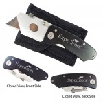 Premium Locking Folding Utility Knife w/Metal Handle with Logo