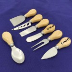 6-Piece Cheese Fork Knife Set with Logo