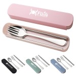 Logo Branded Stainless Steel Portable Cutlery Set with Fork Spoon Chopsticks