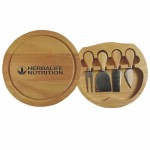 Wooden Cheese Board with Knife Set Custom Imprinted