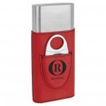 Red Laser Engraved Cigar Case with Cutter with Logo