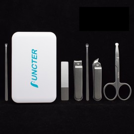 Custom 6 in 1 Stainless Steel Professional Pedicure Kit Nail Scissors Grooming Kit With White Box