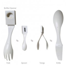 Custom Imprinted 4" 1 Spoon Fork Knife Set w/Cover