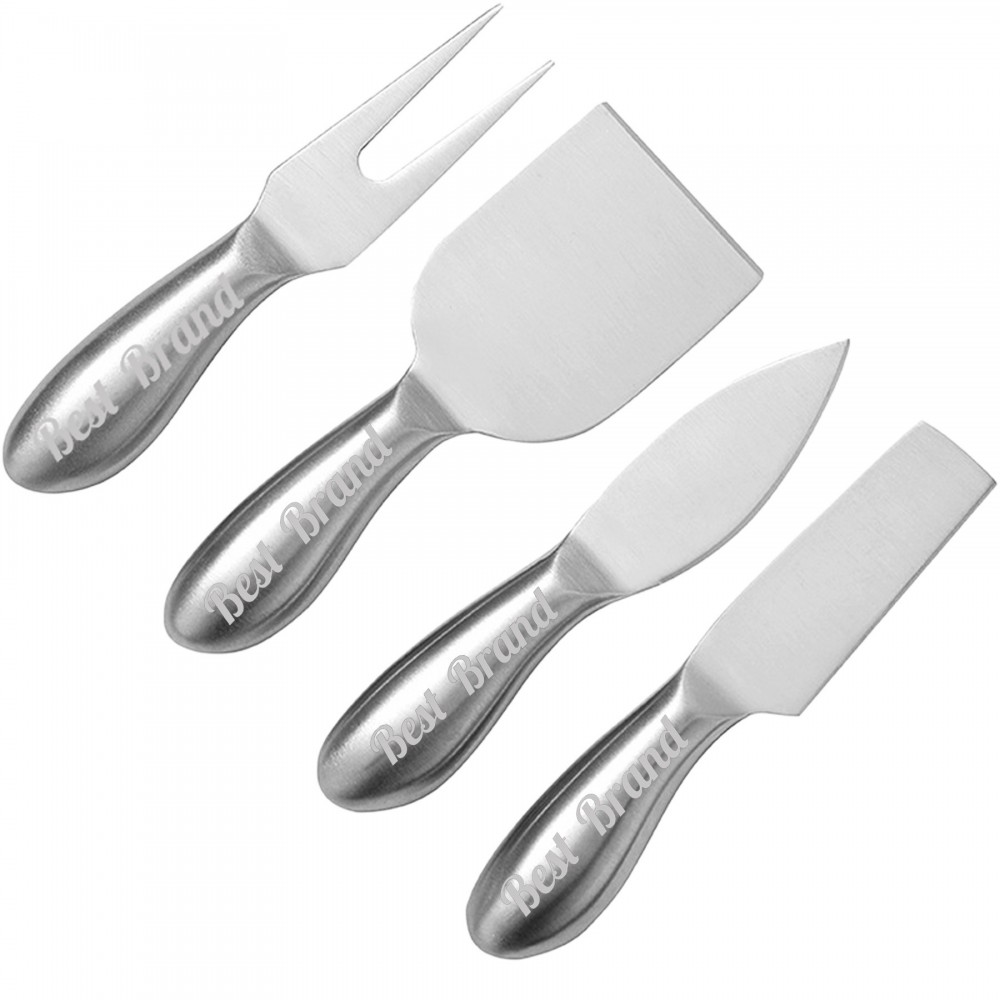 4 - Piece Stainless Steel Cheese Knife Set Logo Branded