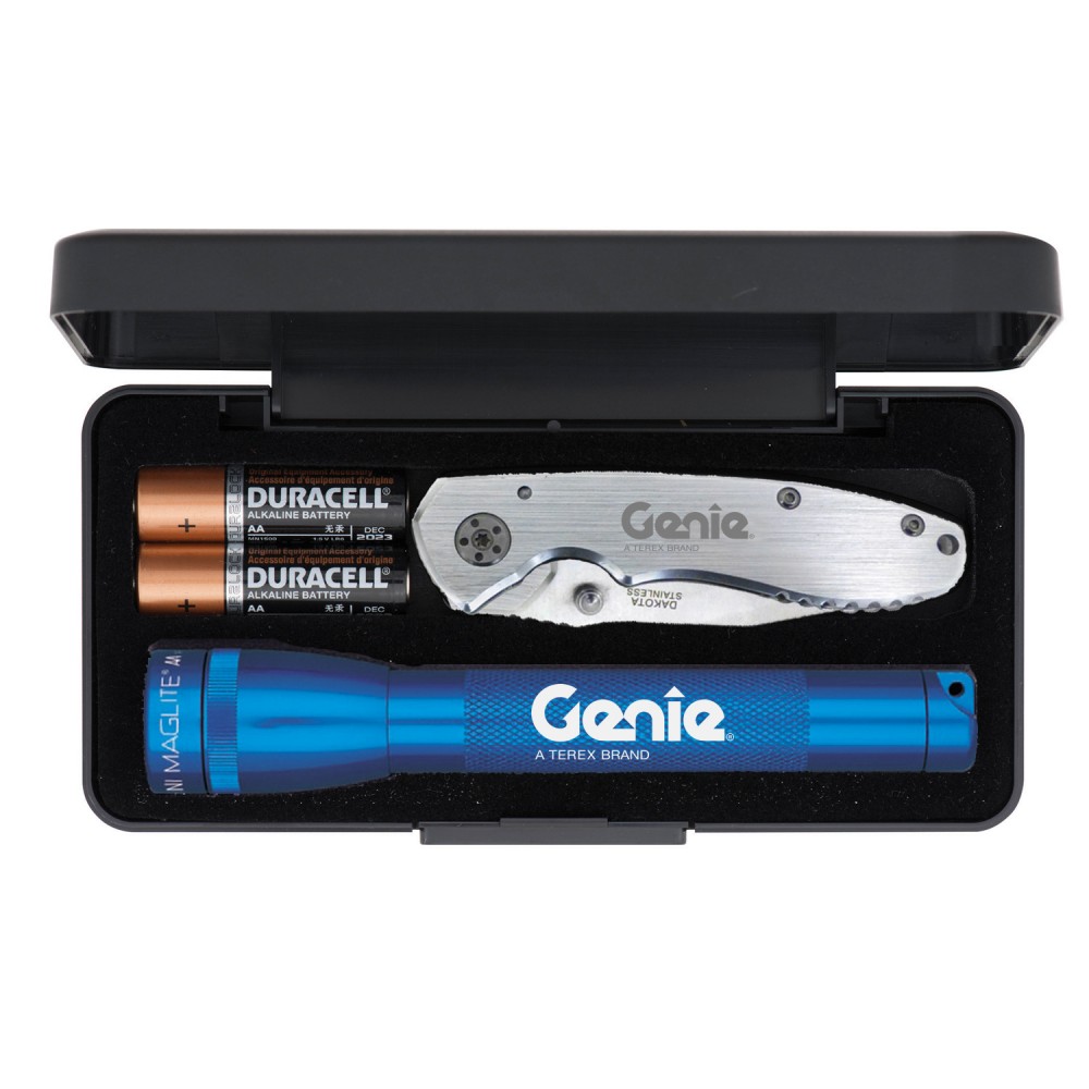 Logo Branded "AA" Mini Maglite With Warhawk Pocket Knife