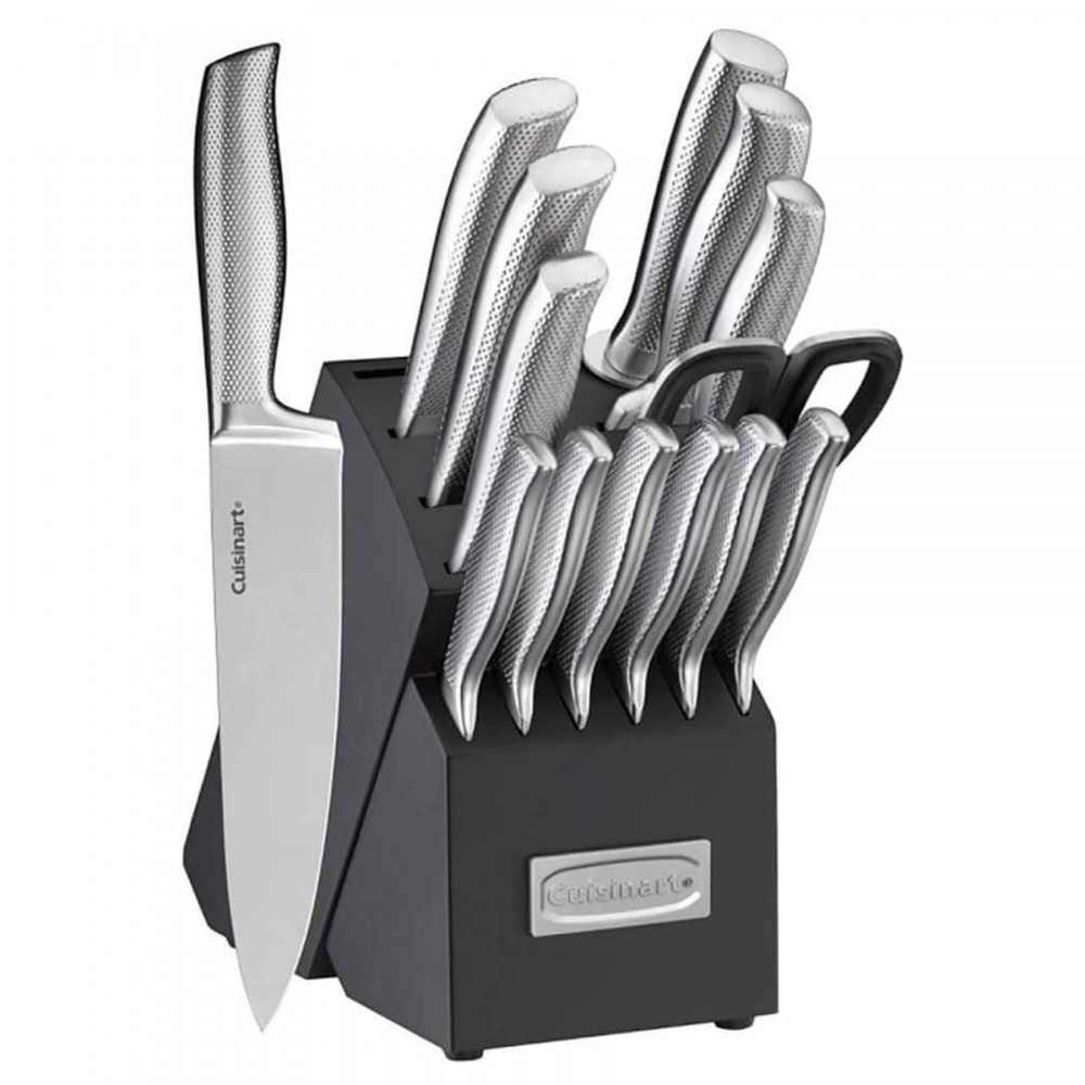 Cuisinart 15pc German Stainless Steel Hollow Handle Cutlery Block Set with Logo