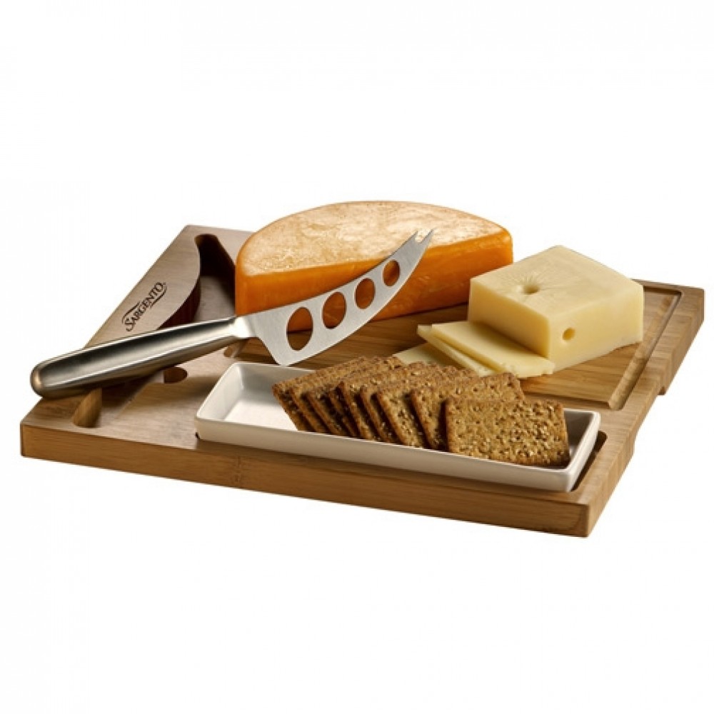 Custom Printed BistroTek Premium Bamboo Cheese Server Set