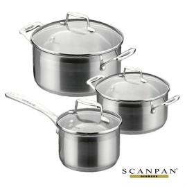 Customized Scanpan Impact 3pc Cookware Set - Stainless  Customized Scanpan Impact 3pc Cookware Set - Stainless
