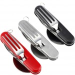 4-IN-1 Camping Flatware, Foldable Cutlery Set with Logo