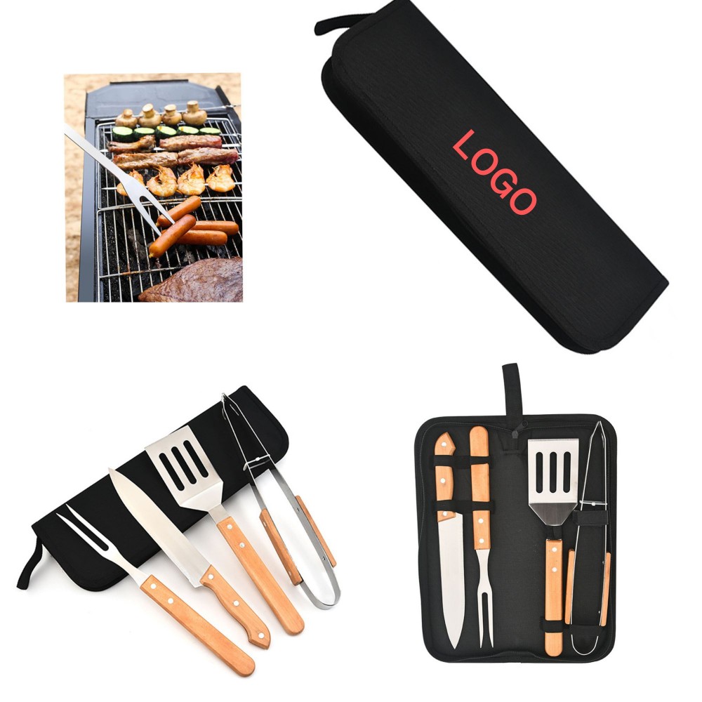 Custom Imprinted Premium BBQ Tool Set - Durable Stainless Steel Utensils