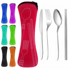 Logo Branded Travel Cutlery Set  Logo Branded Travel Cutlery Set