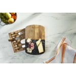Black Marble Cheese Board Set with Knives Custom Printed