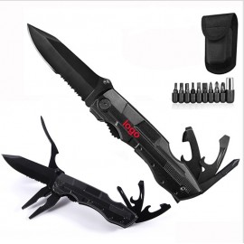 Logo Branded Survival Multitool Tactical Military Folding Pocket Knives Multi-Function Emergency Tool