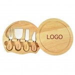 Personalized Wooden Cheese Board and Knife Set with 4-Pieces