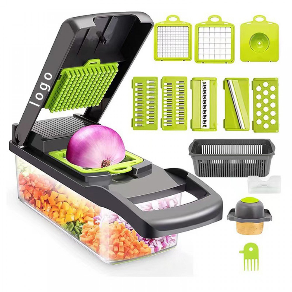 Custom 15-in-1 ABS Multifunctional Vegetable Fruit Salad Chopper Kitchen Gadgets 12 1/2"x6" Custom 15-in-1 ABS Multifunctional Vegetable Fruit Salad Chopper Kitchen Gadgets 12 1/2"x6"