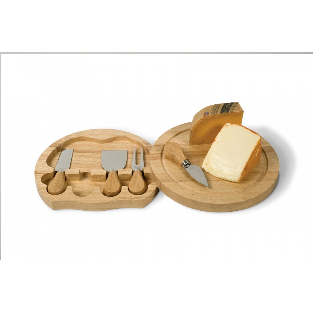 Large Swivel Cheese Board Set (4 Tools) with Logo