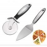 Stainless Steel Pizza Server Wheel Cutter Set with Logo
