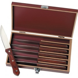 Manchurian Ash 6-Piece Steak Knife Slim Case Set with Logo